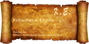 Kutschera Ervin névjegykártya